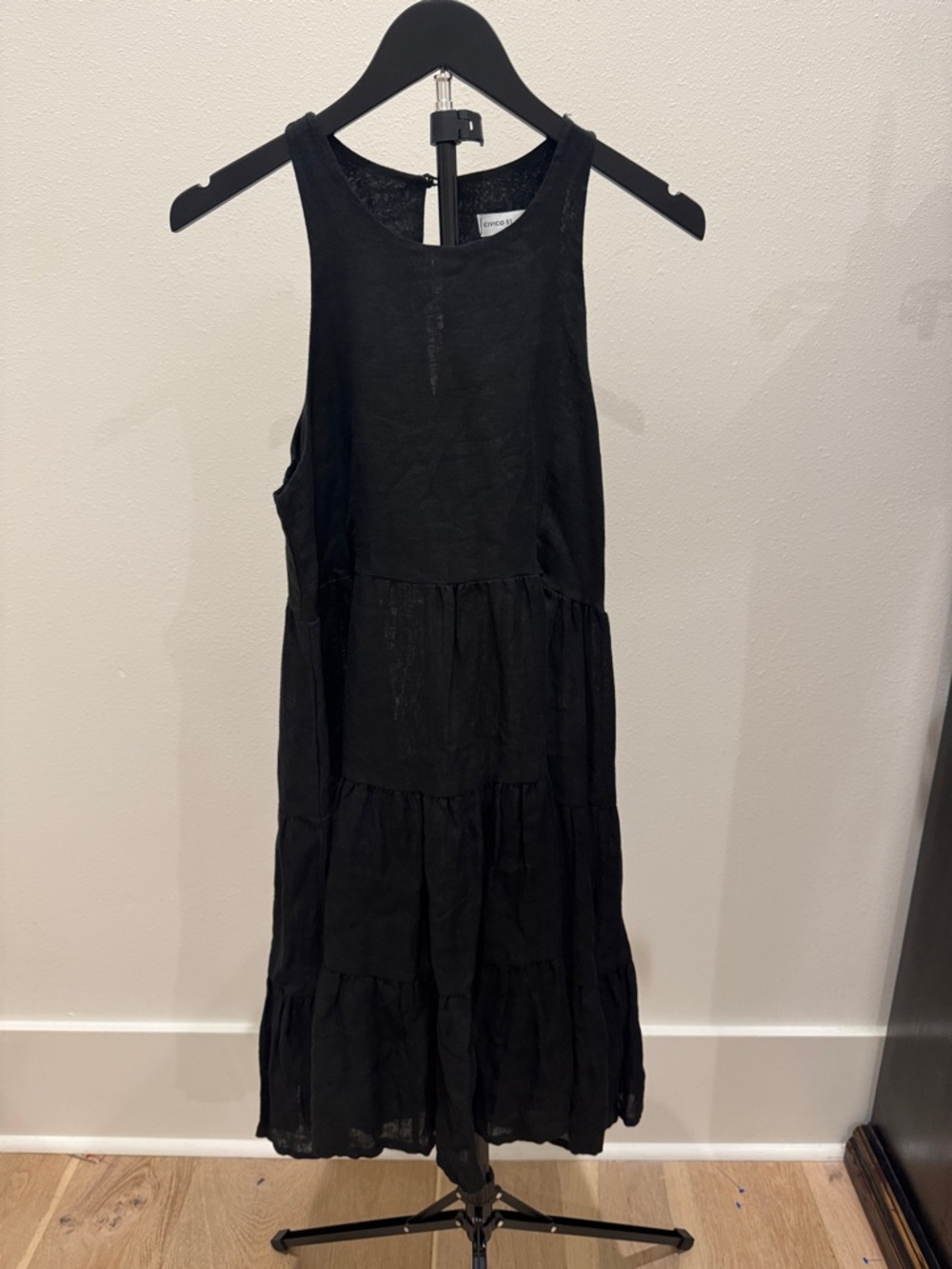 CIVICO‎ 51 Black Sleeveless Tiered Midi Dress